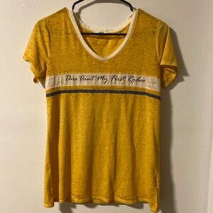 Yellow Fashion Tee - "This Ain't My First Rodeo" (S)